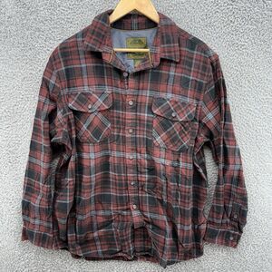 Anchorage Expedition Flannel‎ Shirt Windowpane Red Plaid Mens Size XL Flipcuff